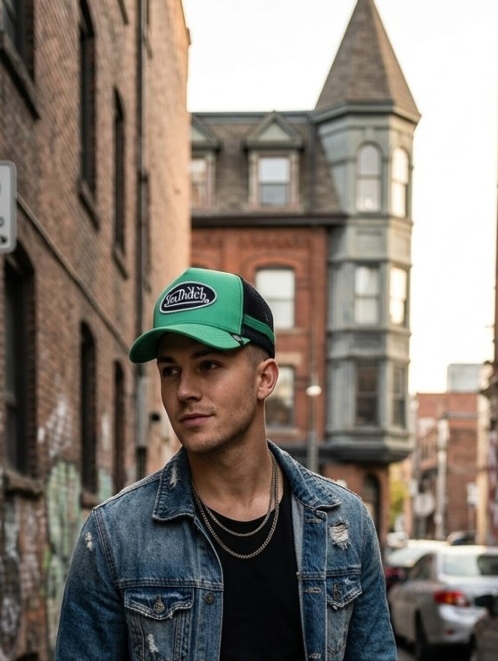 Von Dutch Green and Black Trucker Hat
